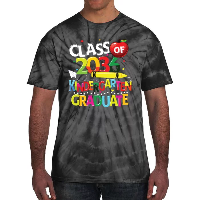 Kindergarten Graduate Class Of 2036 Last Day Of School Tie-Dye T-Shirt