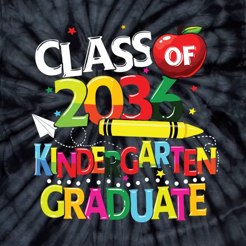 Kindergarten Graduate Class Of 2036 Last Day Of School Tie-Dye T-Shirt