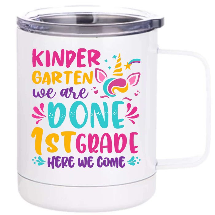 Kindergarten Graduation Cute Unicorn Class Front & Back 12oz Stainless Steel Tumbler Cup