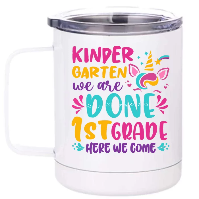 Kindergarten Graduation Cute Unicorn Class Front & Back 12oz Stainless Steel Tumbler Cup