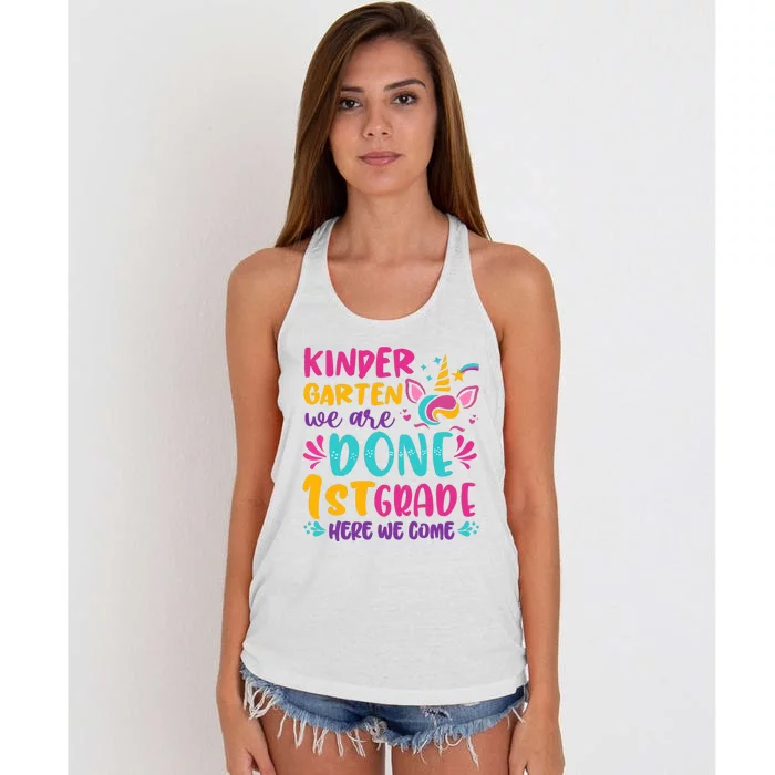 Kindergarten Graduation Cute Unicorn Class Women's Knotted Racerback Tank