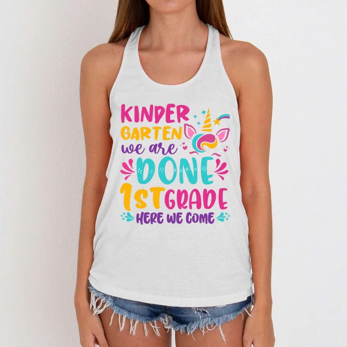 Kindergarten Graduation Cute Unicorn Class Women's Knotted Racerback Tank