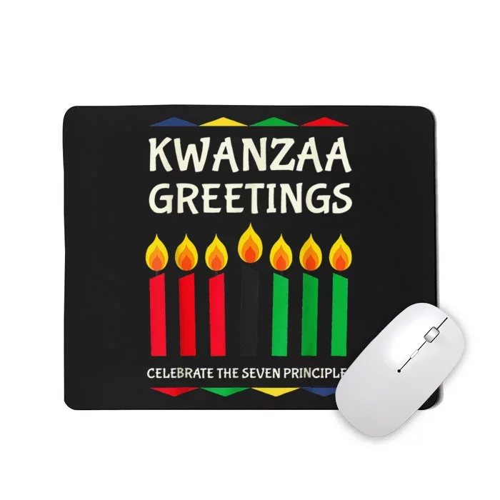 Kwanzaa Greetings Candles African American Mousepad