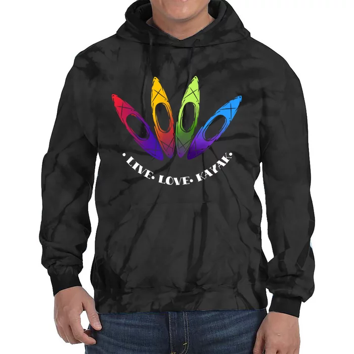 Kayaking Gift Design Outdoors I Love To Kayak Gift Tie Dye Hoodie