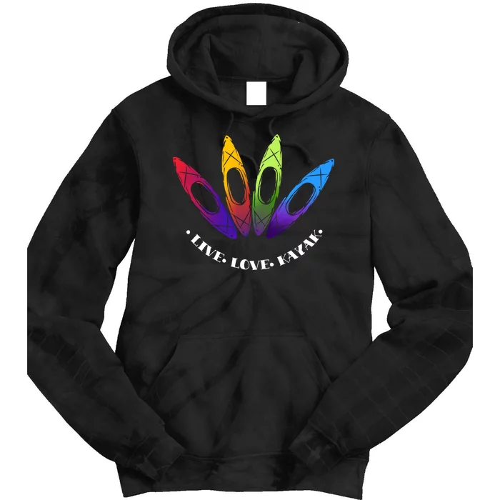 Kayaking Gift Design Outdoors I Love To Kayak Gift Tie Dye Hoodie