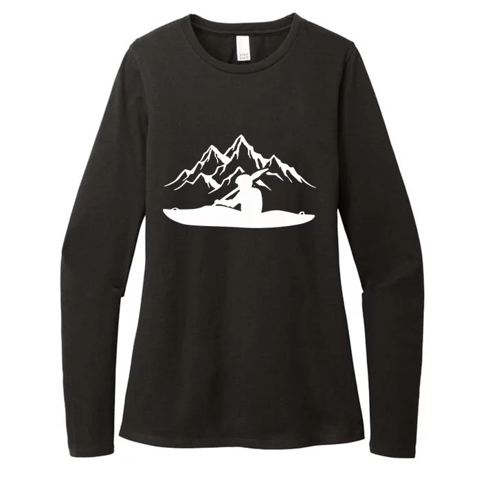 Kayaking Gift Design Outdoors Kayak And Mountains Gift Womens CVC Long Sleeve Shirt