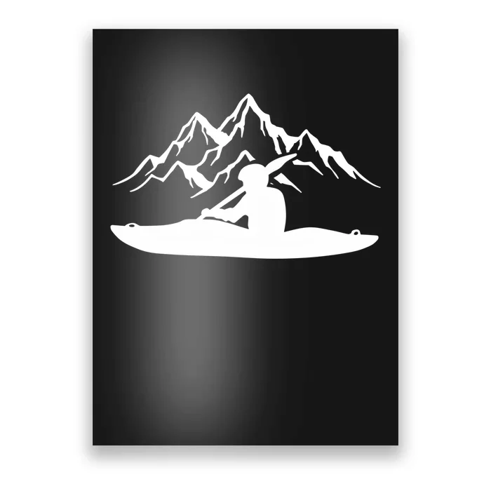 Kayaking Gift Design Outdoors Kayak And Mountains Gift Poster