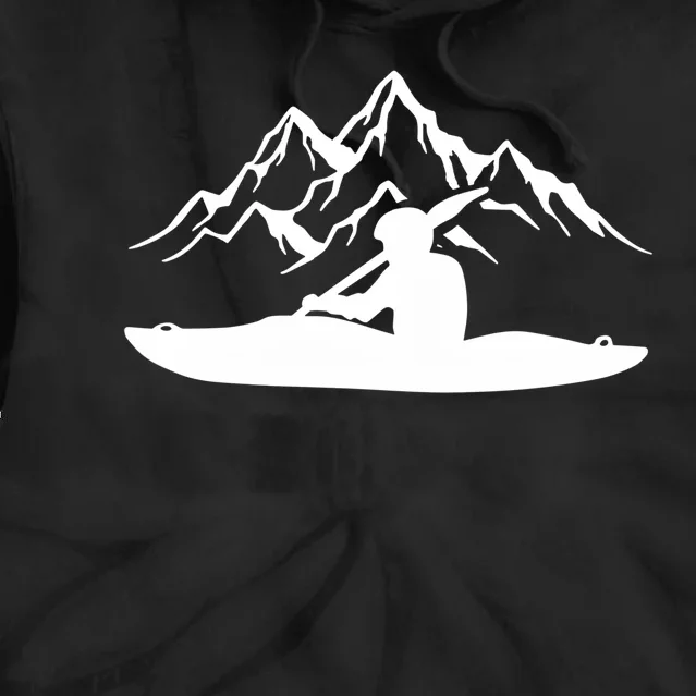 Kayaking Gift Design Outdoors Kayak And Mountains Gift Tie Dye Hoodie