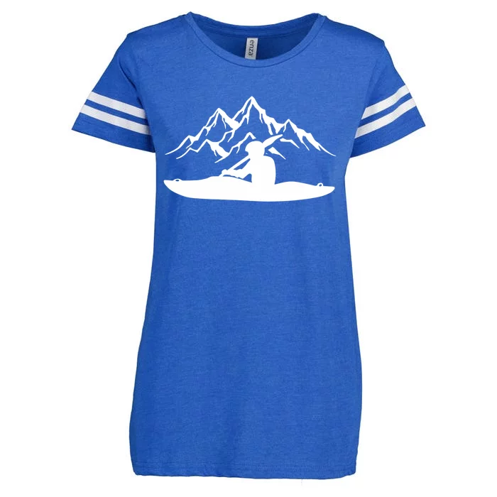 Kayaking Gift Design Outdoors Kayak And Mountains Gift Enza Ladies Jersey Football T-Shirt