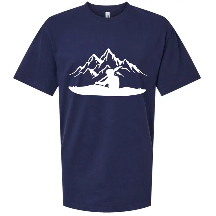 Kayaking Gift Design Outdoors Kayak And Mountains Gift Sueded Cloud Jersey T-Shirt