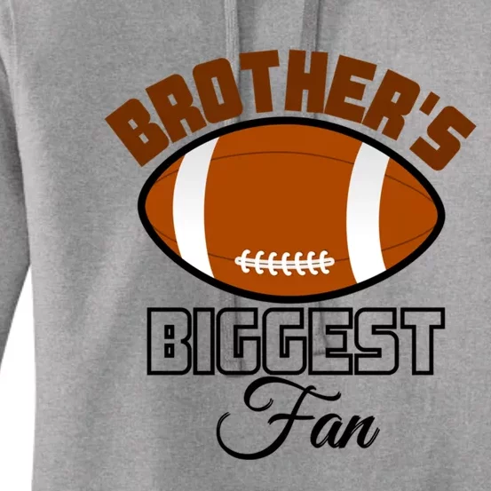 Kids Game Day American Football Brothers Biggest Fan Gift Women's Pullover Hoodie