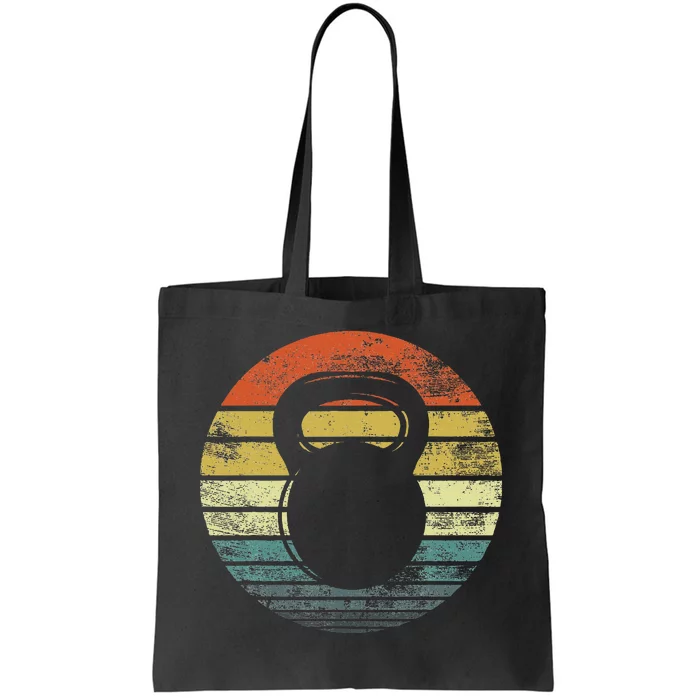 Kettlebell Gifts Funny Workout Retro Vintage Fitness Gym Tote Bag