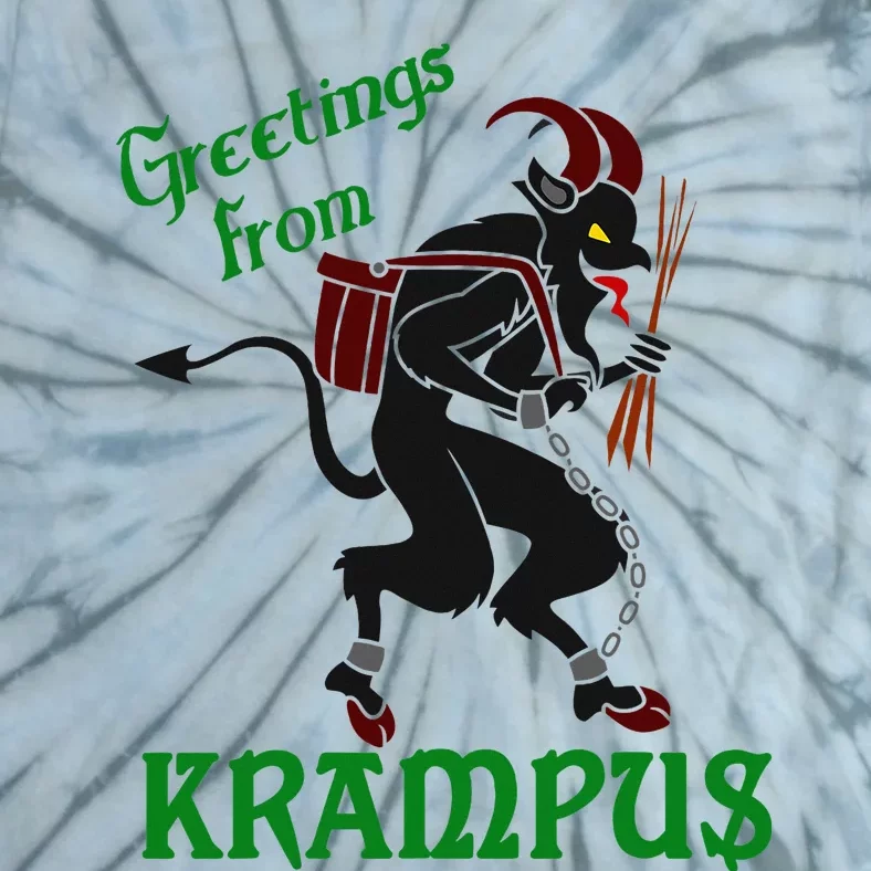 Krampus Greetings From Krampus Christmas Tie-Dye T-Shirt