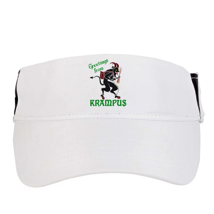 Krampus Greetings From Krampus Christmas Adult Drive Performance Visor