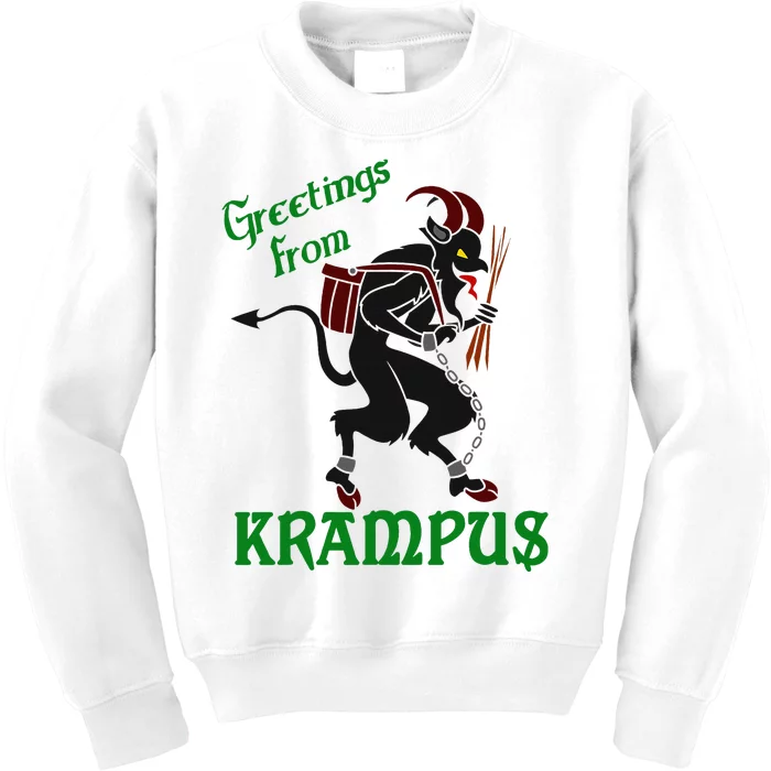 Krampus Greetings From Krampus Christmas Kids Sweatshirt