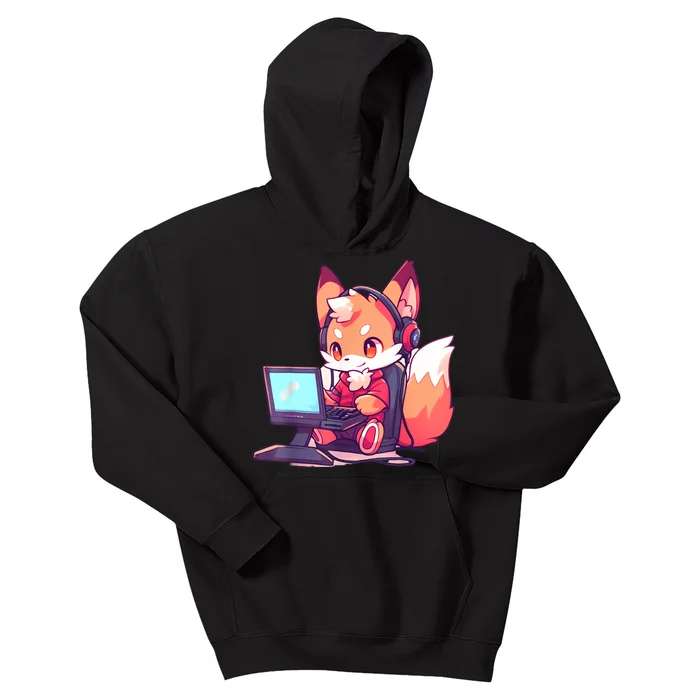 Kawaii Gamer Fox Kids Hoodie