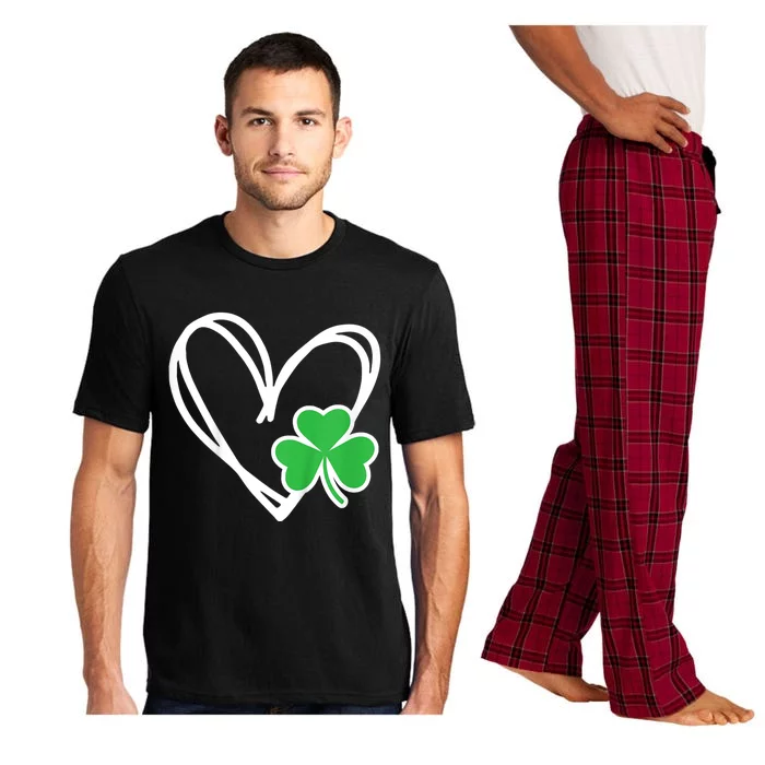 Kids Girls Heart St Patricks Day Shamrock Irish Pajama Set