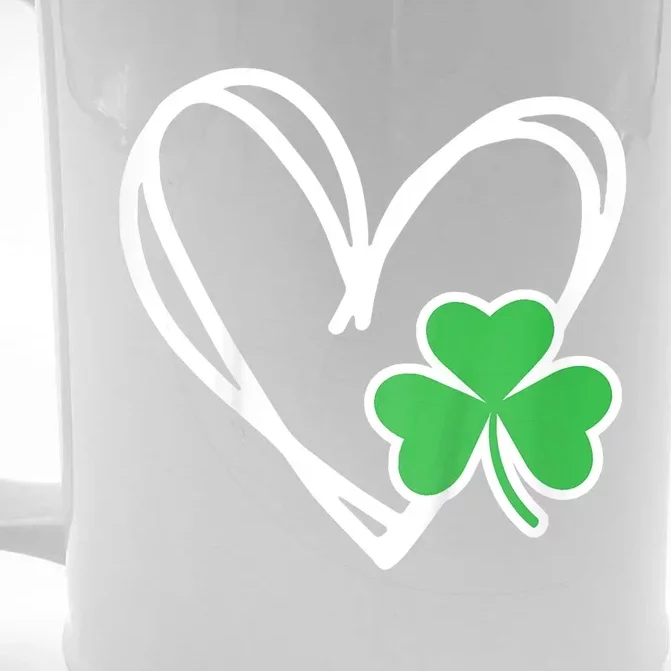 Kids Girls Heart St Patricks Day Shamrock Irish Front & Back Beer Stein