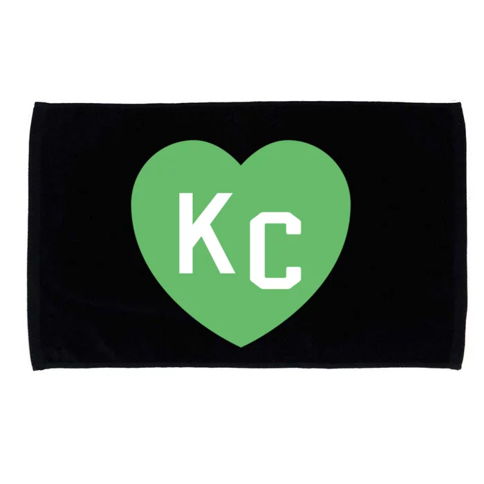 Kc Green Heart Kc Kansas City Green 2 Letter Kc Hearts Kc Funny Gift Microfiber Hand Towel