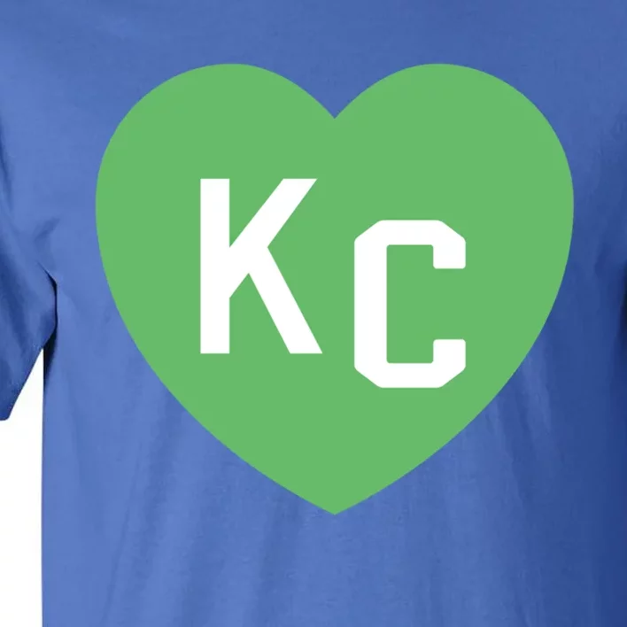 Kc Green Heart Kc Kansas City Green 2 Letter Kc Hearts Kc Funny Gift Tall T-Shirt