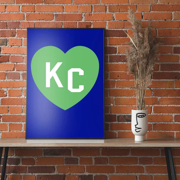 Kc Green Heart Kc Kansas City Green 2 Letter Kc Hearts Kc Funny Gift Poster