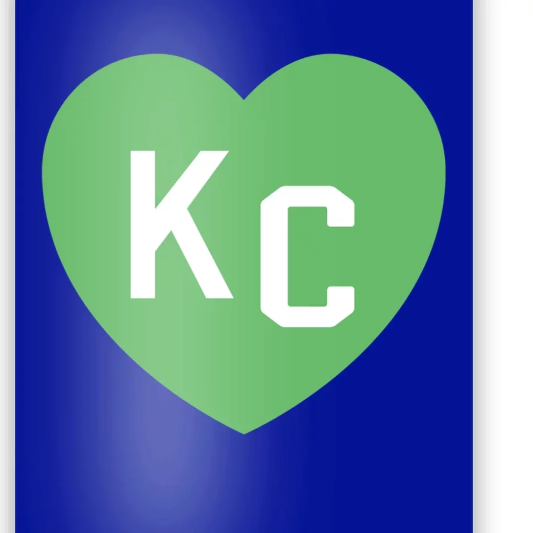 Kc Green Heart Kc Kansas City Green 2 Letter Kc Hearts Kc Funny Gift Poster