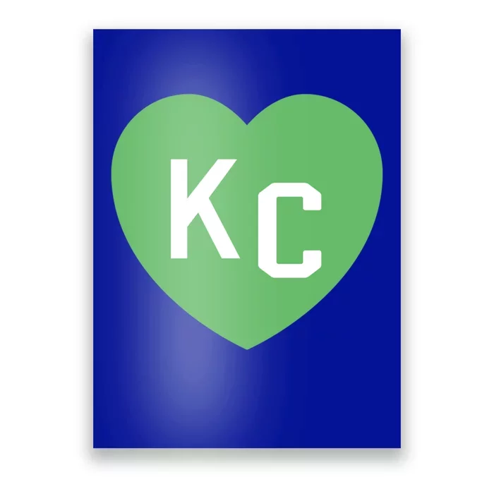 Kc Green Heart Kc Kansas City Green 2 Letter Kc Hearts Kc Funny Gift Poster