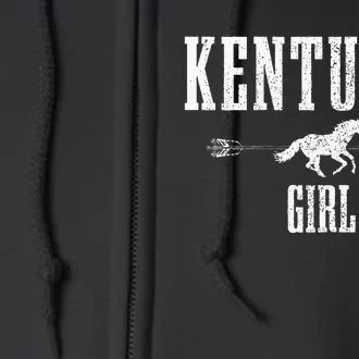 Kentucky Girl Horseback Riding Horse Lover Ky Pride Full Zip Hoodie