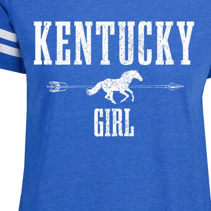 Kentucky Girl Horseback Riding Horse Lover Ky Pride Enza Ladies Jersey Football T-Shirt