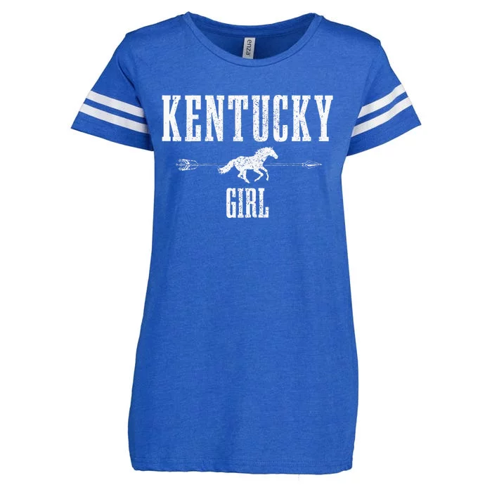 Kentucky Girl Horseback Riding Horse Lover Ky Pride Enza Ladies Jersey Football T-Shirt