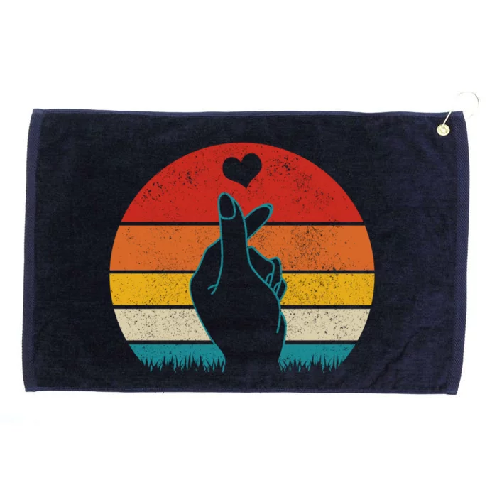 Kfunny Giftpop Heart Hand Symbol Kfunny Giftdrama Korean Pop Vintage Fan Gift Gr Grommeted Golf Towel