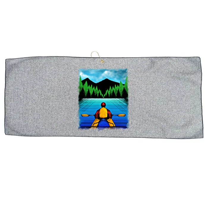 Kayaking Gift I Kayak And Mountains Meaningful Gift Large Microfiber Waffle Golf Towel