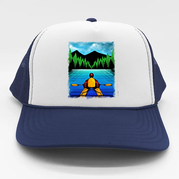 Kayaking Gift I Kayak And Mountains Meaningful Gift Trucker Hat