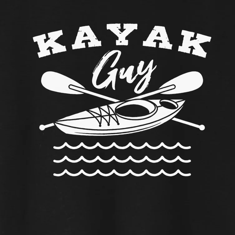 Kayak Guy Kayaking Paddling Racing Kayaker Fishing Women's Crop Top Tee