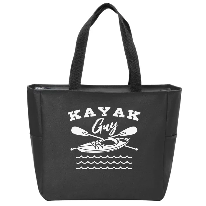 Kayak Guy Kayaking Paddling Racing Kayaker Fishing Zip Tote Bag