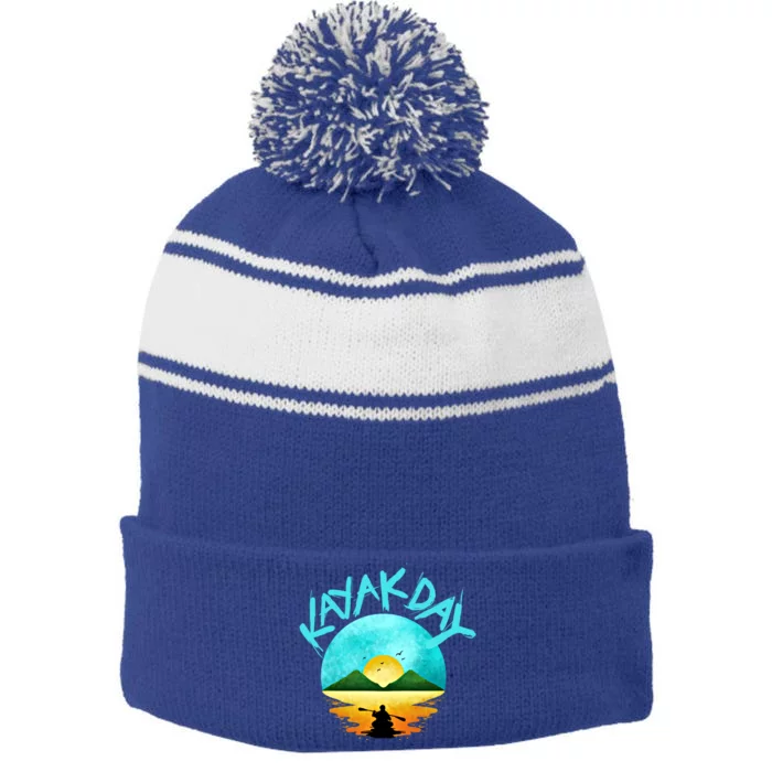 Kayaking Gift Kayak Day Gift Stripe Pom Pom Beanie