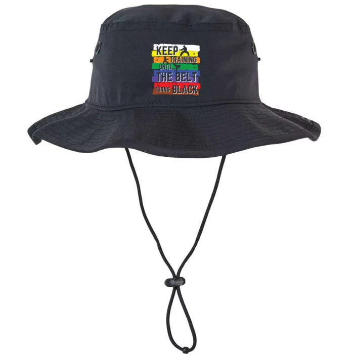 Karate Gifts Keep Training Until The Belt Turns Black Girl Legacy Cool Fit Booney Bucket Hat