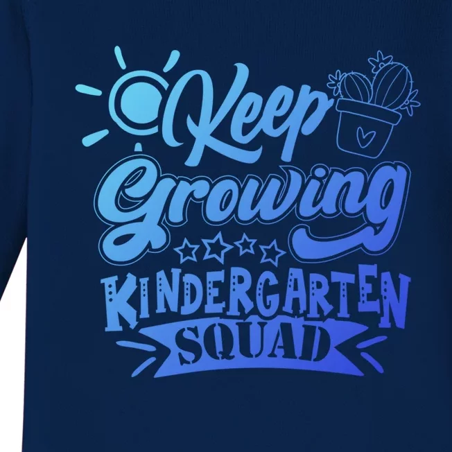 Keep Growing Kinder Kindergarten Teacher Team Cute Gift Baby Long Sleeve Bodysuit