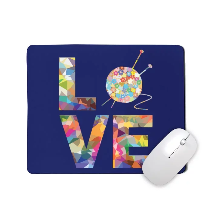 Knitter Gift Knitting Crochet Love Yarn Patterns Stitches Mousepad