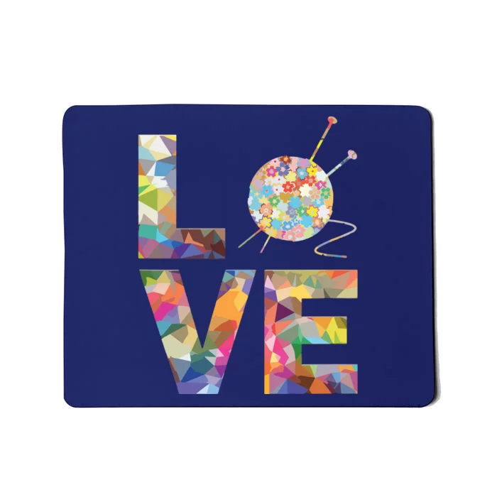 Knitter Gift Knitting Crochet Love Yarn Patterns Stitches Mousepad