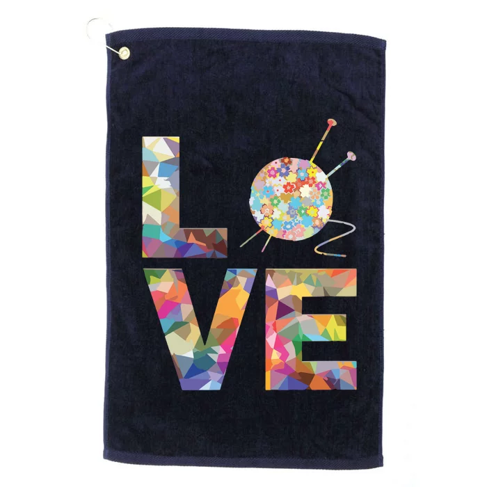 Knitter Gift Knitting Crochet Love Yarn Patterns Stitches Platinum Collection Golf Towel