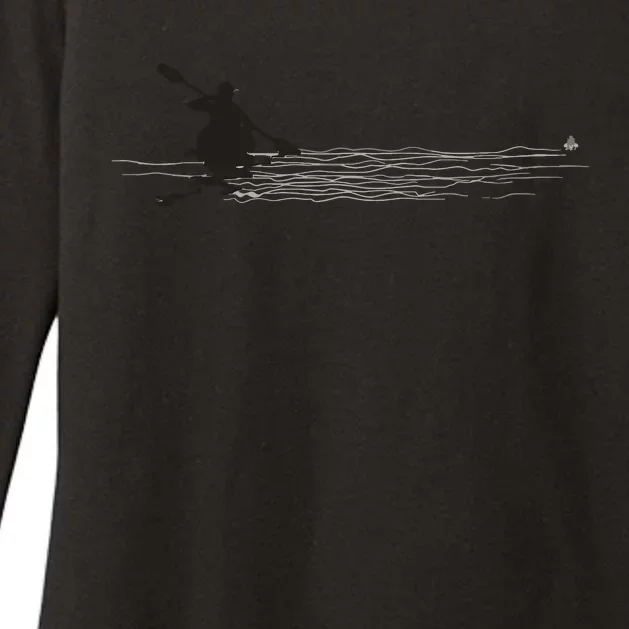 Kayaking Graphic Kayak Silhouette Kayaker Canoe Paddling Womens CVC Long Sleeve Shirt