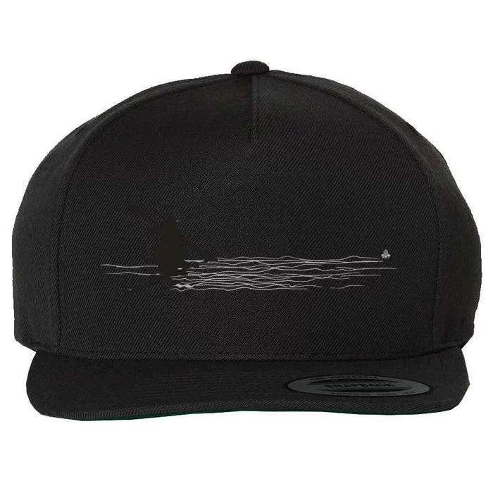 Kayaking Graphic Kayak Silhouette Kayaker Canoe Paddling Wool Snapback Cap