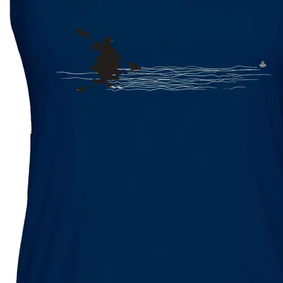 Kayaking Graphic Kayak Silhouette Kayaker Canoe Paddling Ladies Essential Flowy Tank