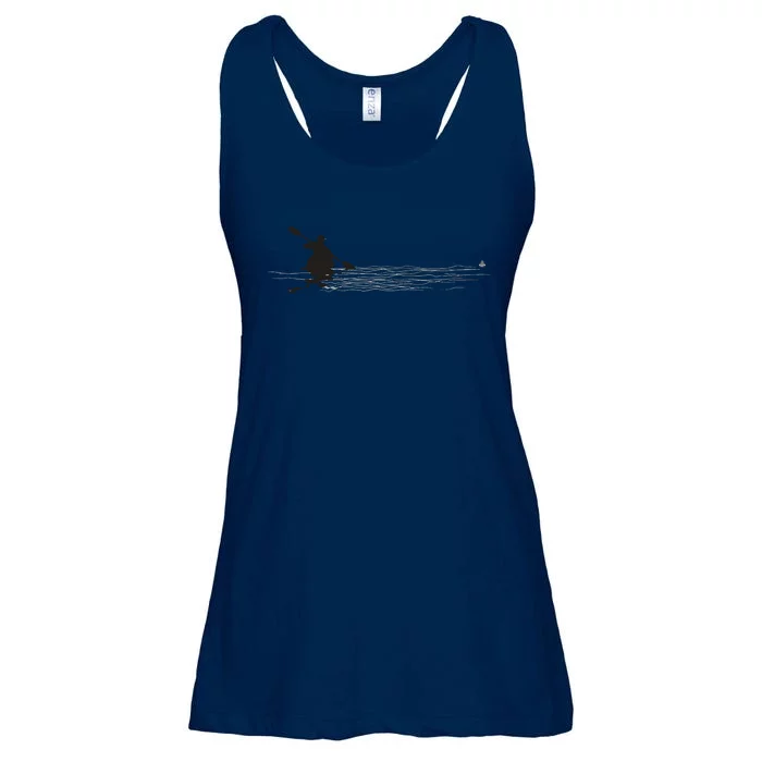 Kayaking Graphic Kayak Silhouette Kayaker Canoe Paddling Ladies Essential Flowy Tank