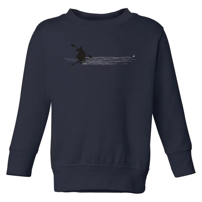 Kayaking Graphic Kayak Silhouette Kayaker Canoe Paddling Toddler Sweatshirt