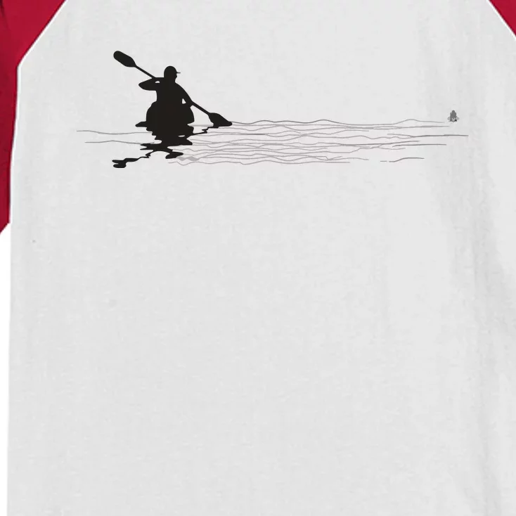 Kayaking Graphic Kayak Silhouette Kayaker Canoe Paddling Kids Colorblock Raglan Jersey