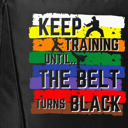 Karate Gifts Keep Training Until The Belt Turns Black City Backpack