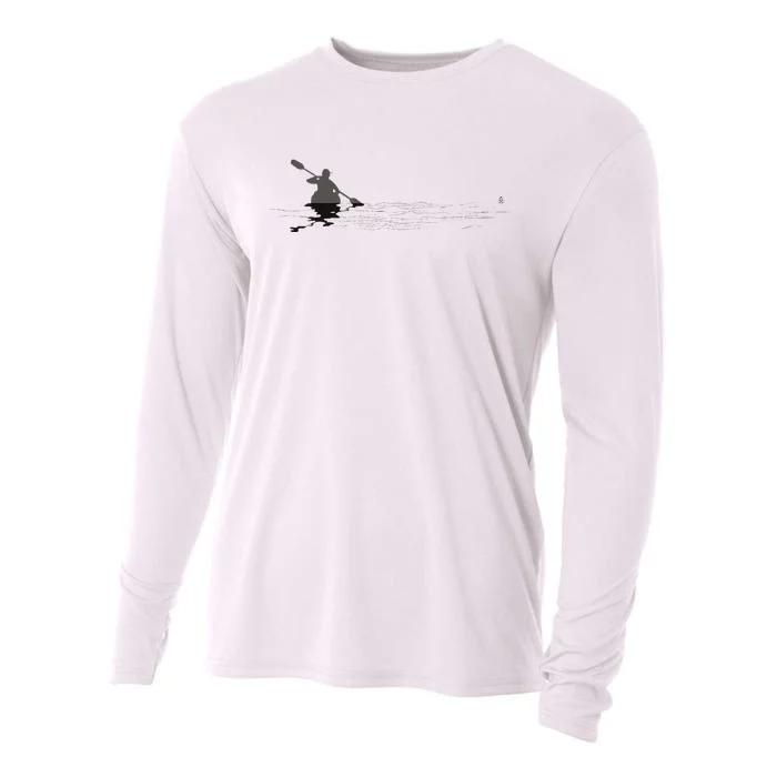 Kayaking Graphic Kayak Figure Kayaker Canoe Paddling Cooling Performance Long Sleeve Crew