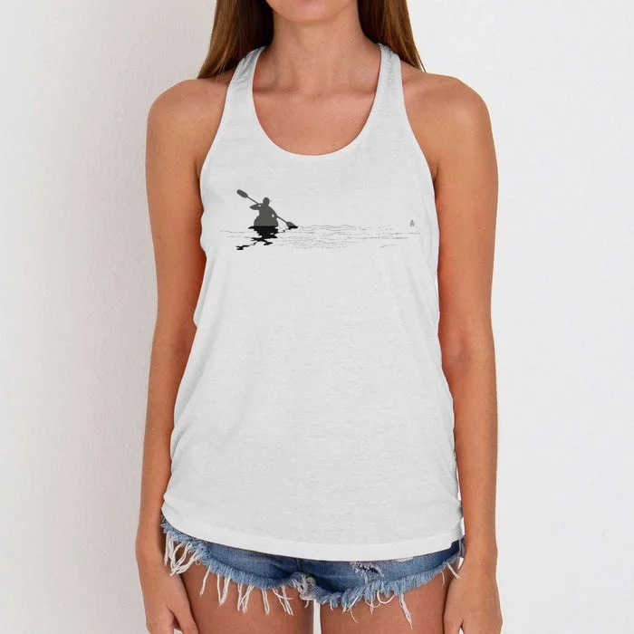 Kayaking Graphic Kayak Figure Kayaker Canoe Paddling Women's Knotted Racerback Tank